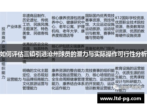 如何评估三镇引进沧州球员的潜力与实际操作可行性分析